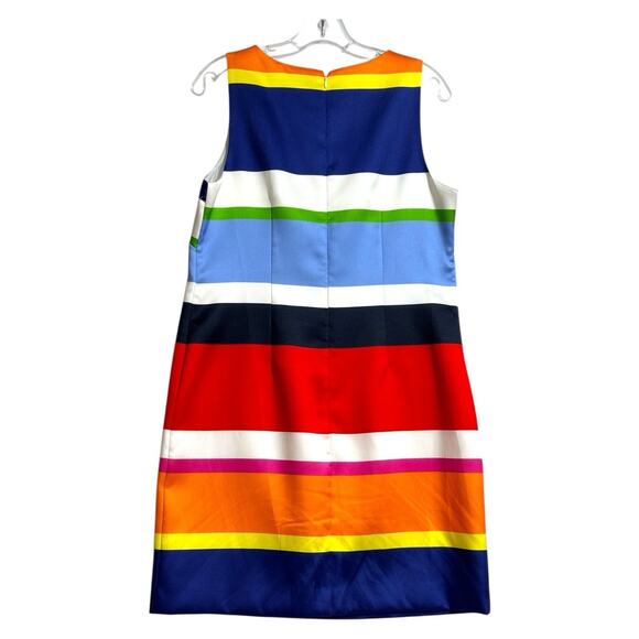 Jessica Howard Sheath Dress 10 Colorful Stripe Cocktails Preppy Career Statement - Picture 5 of 11
